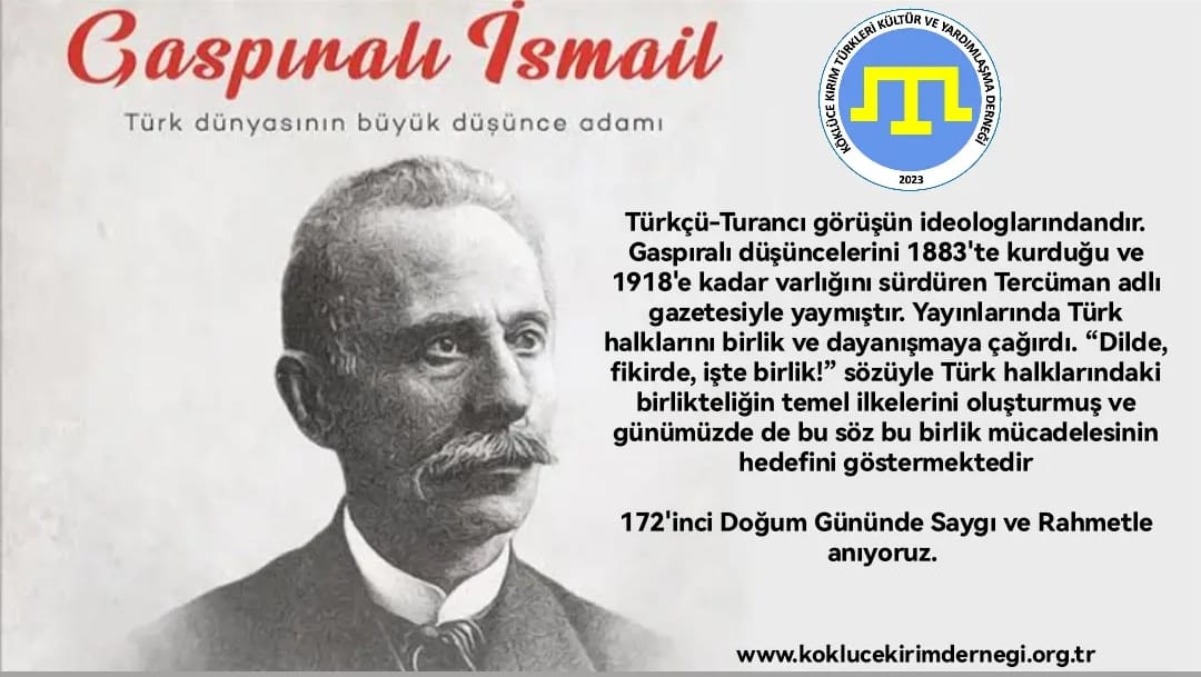 koklucekirim's tweet photo. #Dilde, #fikirde, #işte #birlik!
172'inci Doğum Gününde
Saygı ve rahmetle anıyoruz.
#ismailgaspıralı https://t.co/AQFy2ZWhpO