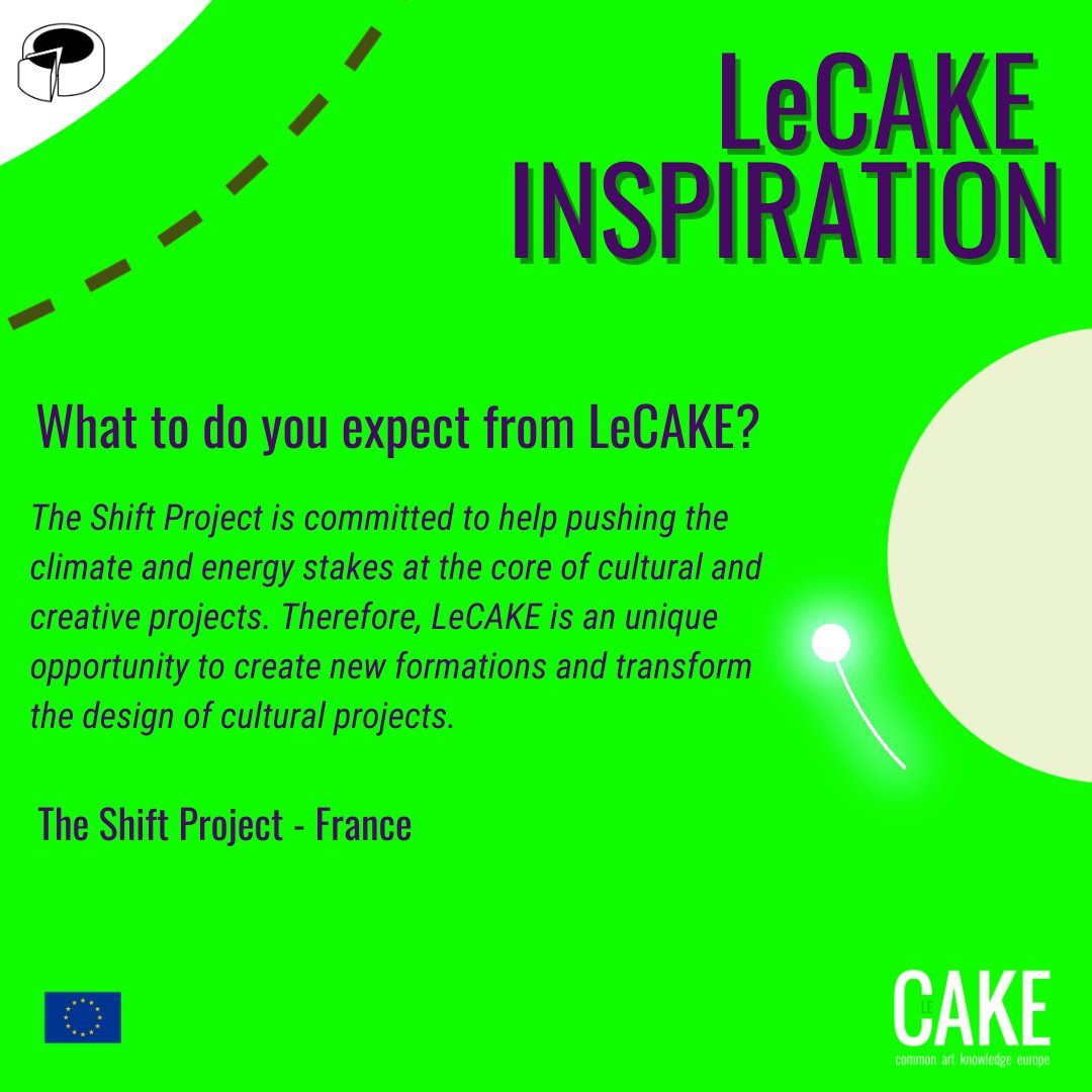 LeCAKE_eu's tweet photo. Design of new #cultural projects, a green perspective in terms of practices and #values.
Read what the @theShiftPR0JECT expects from #LeCAKE https://t.co/ntdCE5ZGOl