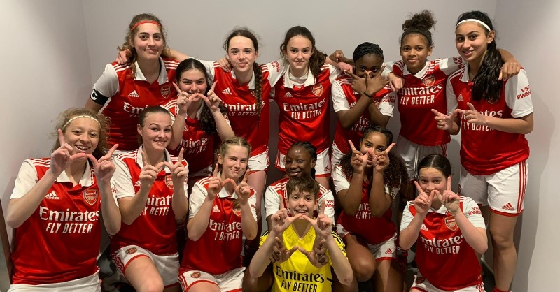 ArsenalWFC's tweet photo. League title winners. Invincible. 🏆

14 games. 11 wins. 3 draws.

Congratulations to our under-16s ❤️