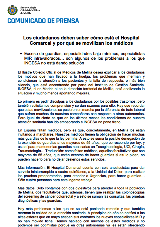 Ilustre Colegio Oficial de Médicos de Melilla tweet media