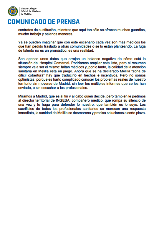 Ilustre Colegio Oficial de Médicos de Melilla tweet media