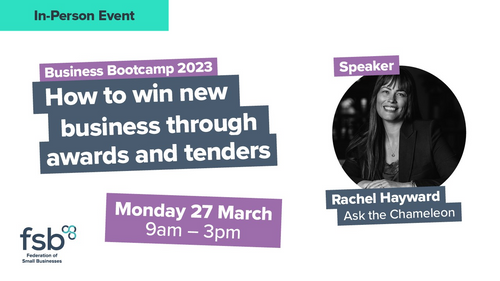 Join me and other inspirational speakers as I talk about How to win new business through awards and tenders at the #FSB Business Bootcamp and Networking 2023. Mon, March 27. Book your FREE place
fsb.org.uk/event-calendar…

<a href="/CoombeAbbey/">Coombe Abbey</a>
<a href="/SharpeByName/">Dave</a>
<a href="/SandraGarlick/">Sandra Garlick MBE</a>
#FSBbootcamp2023