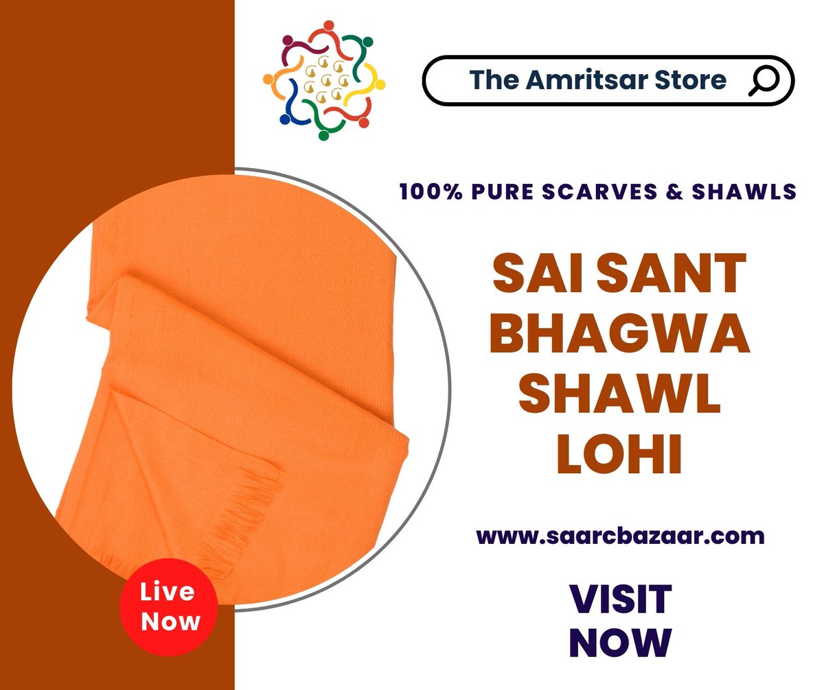 SAARCBazaar's tweet photo. Add a touch of serenity to your wardrobe with SAI SANT BHAGWA SHAWL LOHI. Made with a beautiful black/orange shade, this shawl is the perfect gift for anyone seeking a soothing and calming effect. 

Shop now at https://t.co/af8kKRMPXJ

#saarc #southasia #saarcbazaar #india https://t.co/fIx0l27rYB