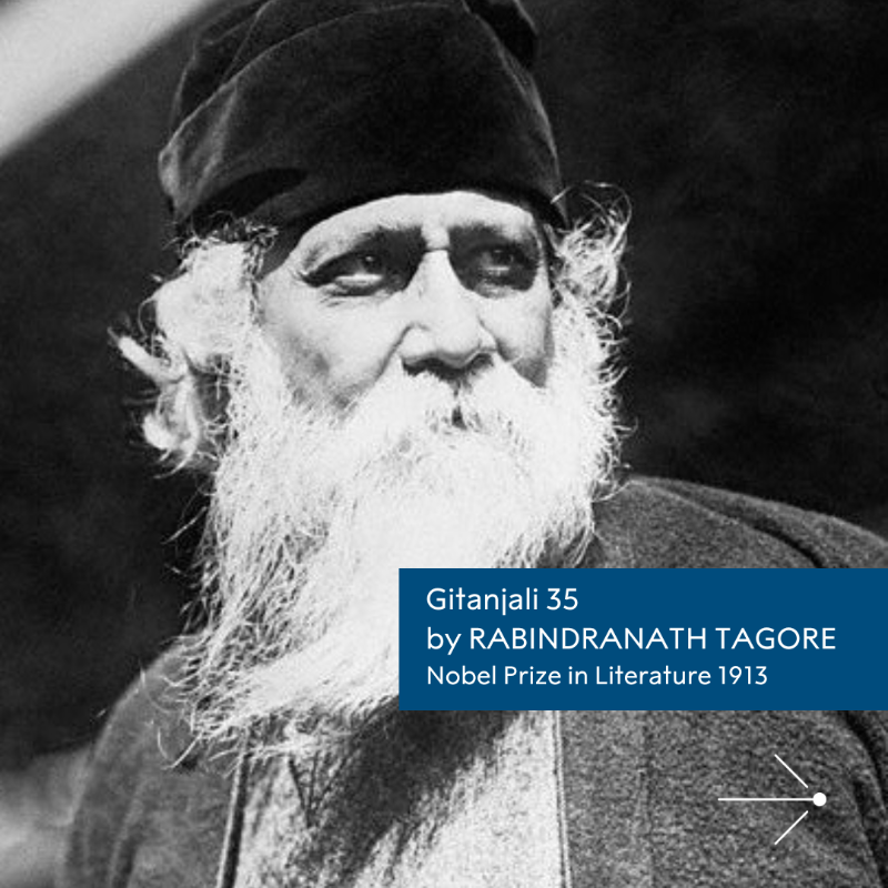 NobelPrize's tweet photo. Have you read literature laureate Rabindranath Tagore's 'Gitanjali'?

'Gitanjali' from 1910 is one of Tagore's most famous literary works. His poetry is felt to convey the peace of the soul in harmony with nature.

#WorldPoetryDay