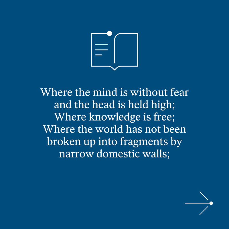NobelPrize's tweet photo. Have you read literature laureate Rabindranath Tagore's 'Gitanjali'?

'Gitanjali' from 1910 is one of Tagore's most famous literary works. His poetry is felt to convey the peace of the soul in harmony with nature.

#WorldPoetryDay