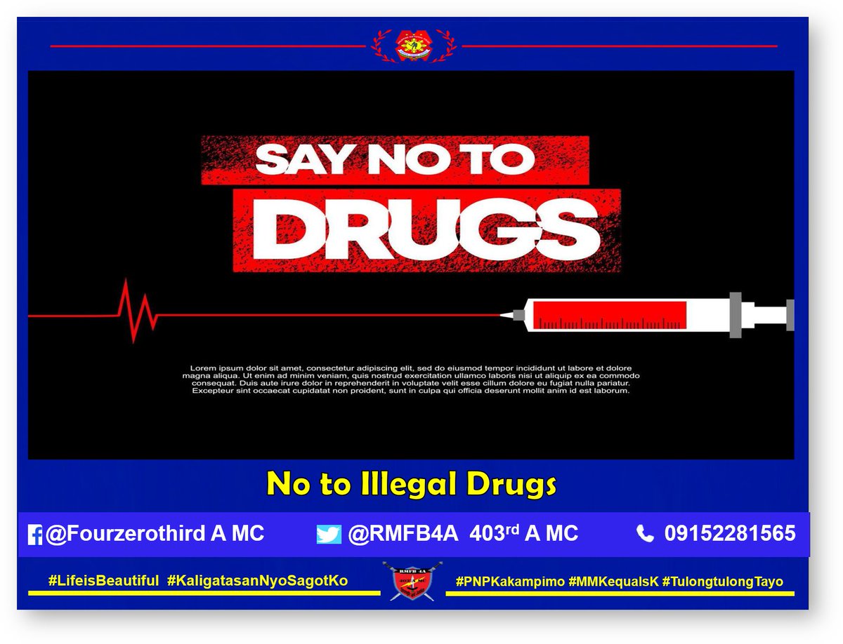 Secondcoy's tweet photo. NO TO DRUGS
#KaligtasanNiyoSagotKo 
#TulongTulongTayo 
#MKKequalsK
#PNPKakampiMo
#403RDAMC https://t.co/AJYbXdfALd