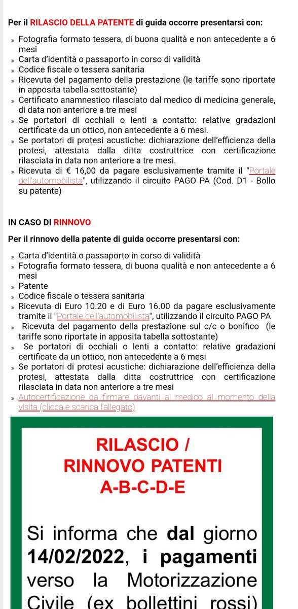 meteosergio1's tweet image. Mi sto "preparando" a #rinnovopatente, così scopro che tutto è cambiato e che DEVO fare tutto online tramite #Portaledellautomobilista e circuito #PAGOPA!
E chi non lo sa fare, dobbiamo per forza avere #Pc o #smartphone? Mi sembra un sopruso...uno dei tanti che dobbiamo subire!