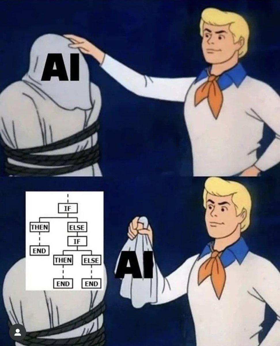 Authent3ch's tweet photo. “AI powered product” oh you mean IF statements 😂 #ai #startup https://t.co/1p62EA5cIA