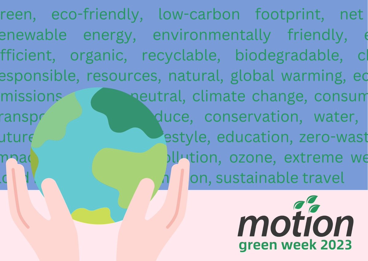 Starting today, the whole team is looking forward to taking part in Green Week! The aim of the schedule of events is to educate employees about how to reduce their impact on the environment & improve #sustainability. #MotionGreenWeek #sustainabletravel #EarthHour #climatechange