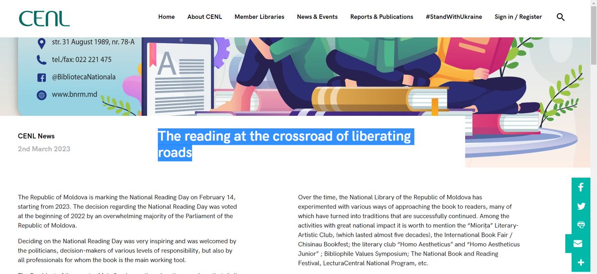 BiblioNationala's tweet photo. Realizările Bibliotecii Naționale #Moldova reflectate pe pagina web a Conferinței Bibliotecilor Naționale Europene #CENL (The Conference of European National Librarians)@CENL_EUROPE
📖The #reading at the crossroad of liberating roads ▶️ https://t.co/WzWQZAdqjj
#ParteneriateBNRM https://t.co/zqprClGEZ5