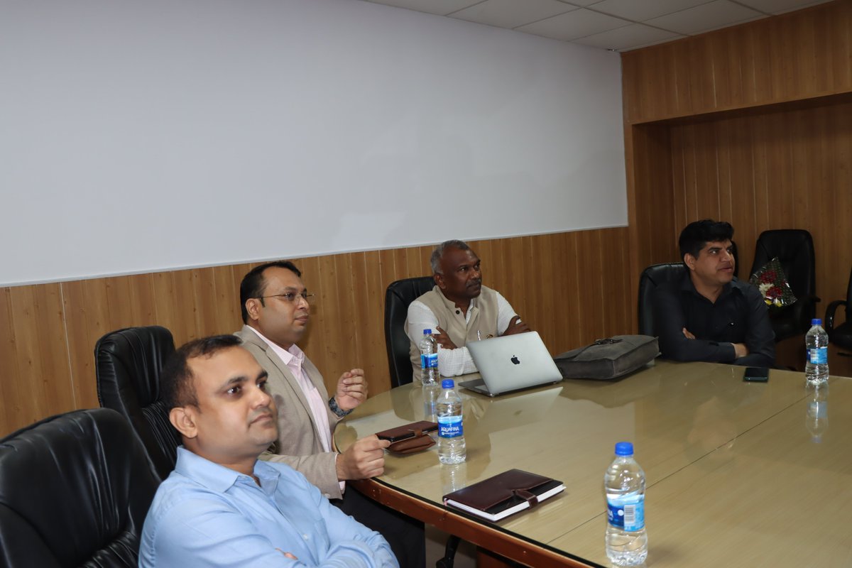 NFSU_Goa's tweet photo. Mr. R Madhan, the Director of @INDOGSTC visited the Goa Campus today to discuss the latest research project and collaboration opportunities with industrial relevance between India and Germany. (1/2) @rmadhan2000 @IndiaDST #nfsu_goa https://t.co/psY1qOfOSh