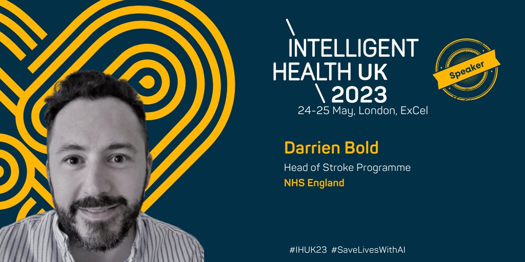 IntHealthAI's tweet image. Speaker Reveal!👀👀

Please give a BIG Intelligent Health UK welcome to the outstanding Darren Bold @DarrienNHS Head of the Stroke Programme at @NHSEngland who will be joining us on stage this May.🎉🎉🎉

👉 hubs.li/Q01Hcyj50

#SaveLivesWithAI #intelligenthealthai