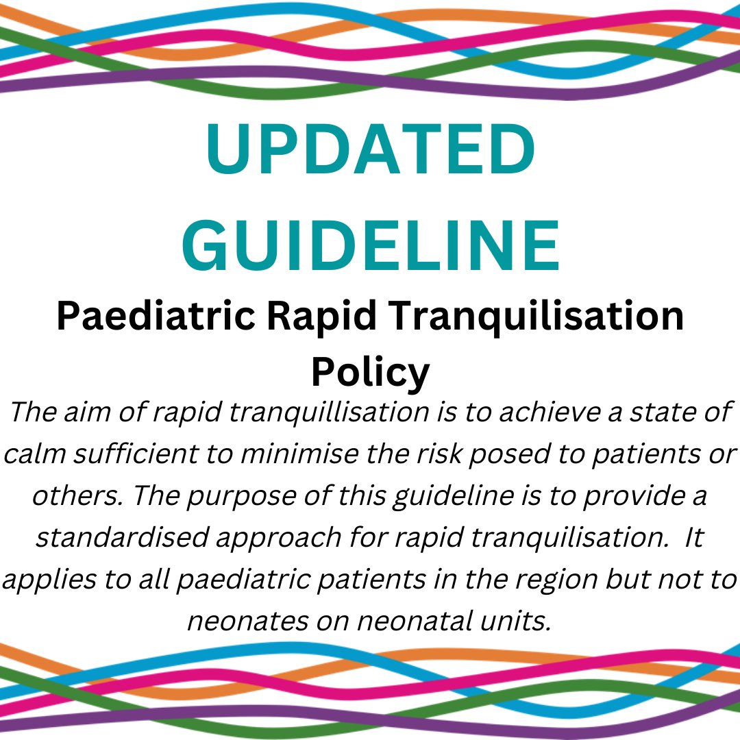 pier_network's tweet photo. Our Paediatric Rapid Tranquilisation Policy Guideline has been updated! It aims to provide a standardised approach for rapid tranquilisation. Visit https://t.co/s38xm5gWEP to view the guideline! #paediatricpolicy #guidelines #rapidtranquilisation #paediatrics @pier_network https://t.co/0MlpxnOmxX