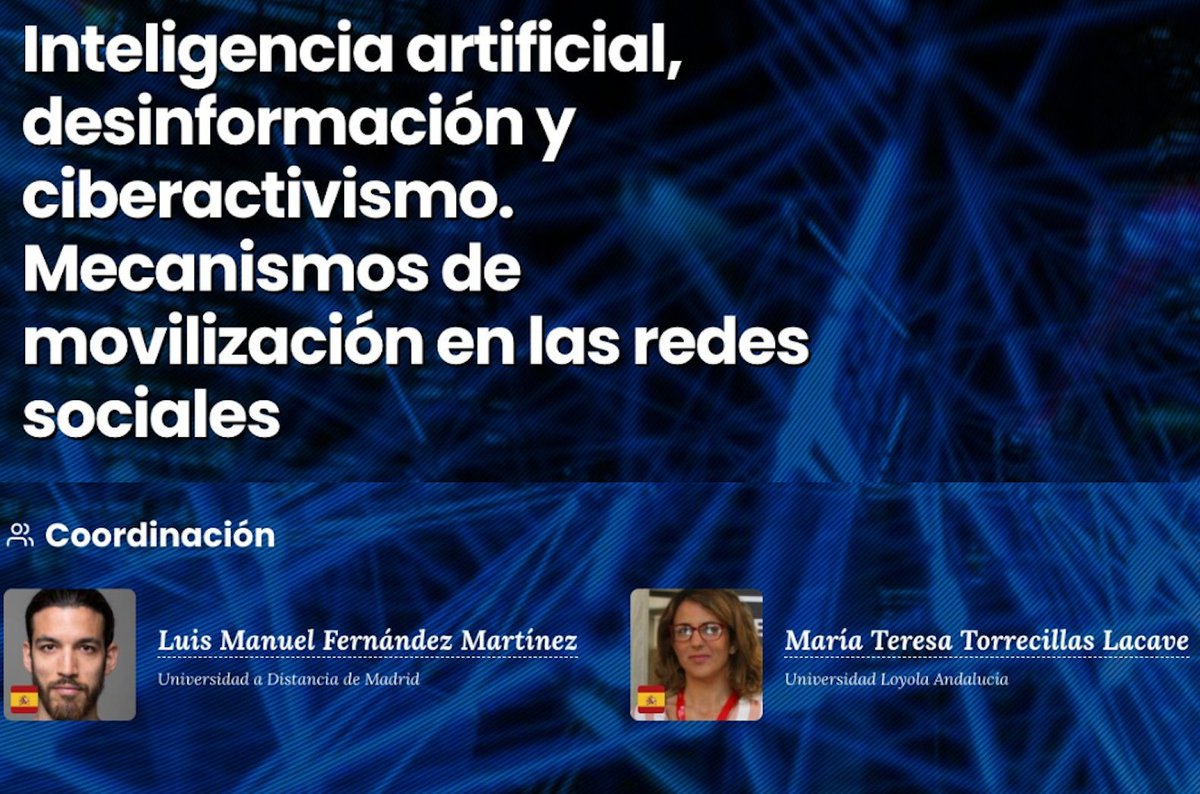 Ampliamos plazo de participación <a href="/CICYP2022/">Congreso Internacional Comunicación y Pensamiento</a> al 30 de marzo. Superamos 200 ponencias y 400 personas inscritas. <a href="/luismanuel_fm/">Luis Manuel</a> desde <a href="/UDIMA/">Universidad UDIMA</a> y <a href="/Torrecillast/">Teresa Torrecillas</a> de <a href="/LoyolaAnd/">Universidad Loyola</a> esperamos más propuestas en nuestro simposio #IA #desinformación #ciberactivismo. Link: lnkd.in/dBDar_Ck