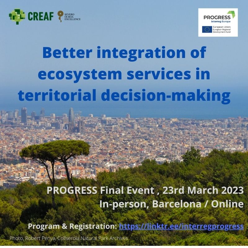 InterregPROGRE1's tweet image. Join us this THURSDAY 9-14hr for the CLOSING EVENT👋 of  @interregeurope #PROGRESS - #Governance of #EcosystemServices  project 🌄🏞️. Join online or LIVE IN BARCELONA. Programe and registration 👇projects2014-2020.interregeurope.eu/progress/event…
