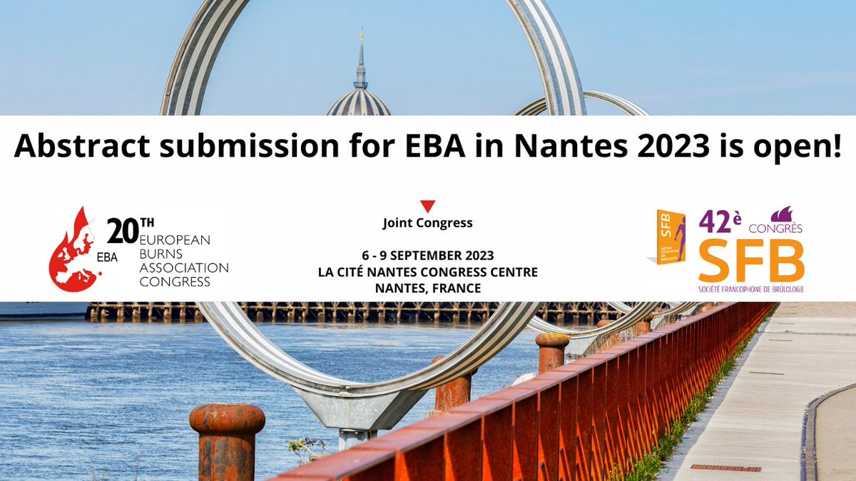 📢 Reminder: Be part of the programme of EBA 2023 and submit your abstract! Deadline: 15 april.

New this year: video submission!  For more information on guidelines and submission, please visit: hubs.li/Q01Hsvdz0

#eba2023 #europeanburnsassociation #eba #burns