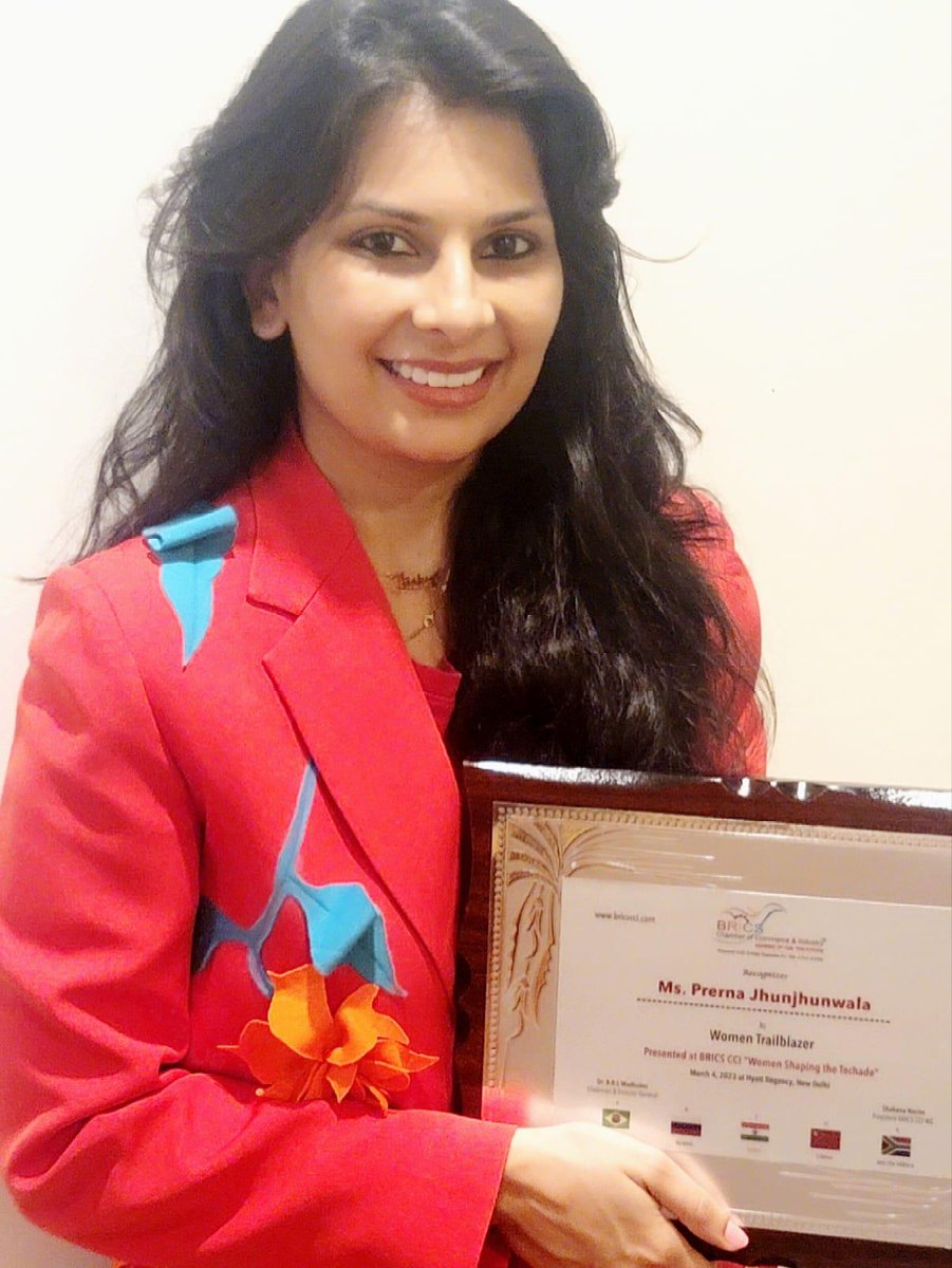 Thank you <a href="/brics_cci/">BRICS CCI</a> for the prestigious recognition- Trailblazer Woman Leader.
#women today are breaking glass ceilings and ensuring their voices are heard, participating in decision making and paving the path for other women to become future leaders. linkedin.com/feed/update/ur…