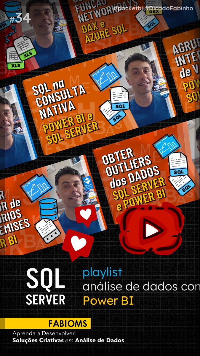 fabioms_br's tweet image. Playlist do Youtube para aprender como analisar os dados utilizando o Power BI e o SQL Server

▶️ youtube.com/playlist?list=…

#microsoft #dataplataform #dataanalyst #sqlserver #azure #sql #database #pocketbi #dailypost #DicaDoFabinho