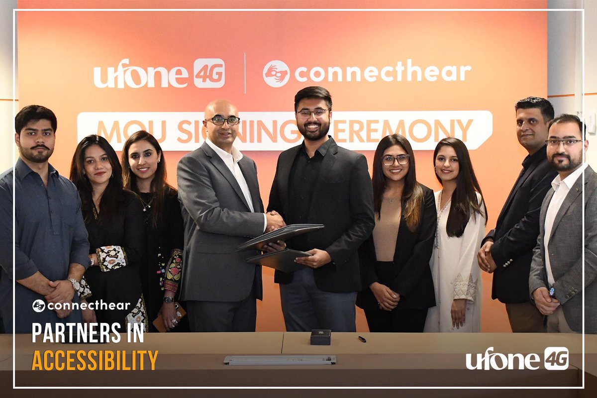connect_hear's tweet photo. @connect_hear and @Ufone have partnered to bring more accessibility across the nation by leveraging the power of widely available Ufone 4G network to enable virtual sign language interpretation, anytime, anywhere through the ConnectHear app! 😃

#5yearsofCH #ConnectNow https://t.co/RnnXnUWBC3