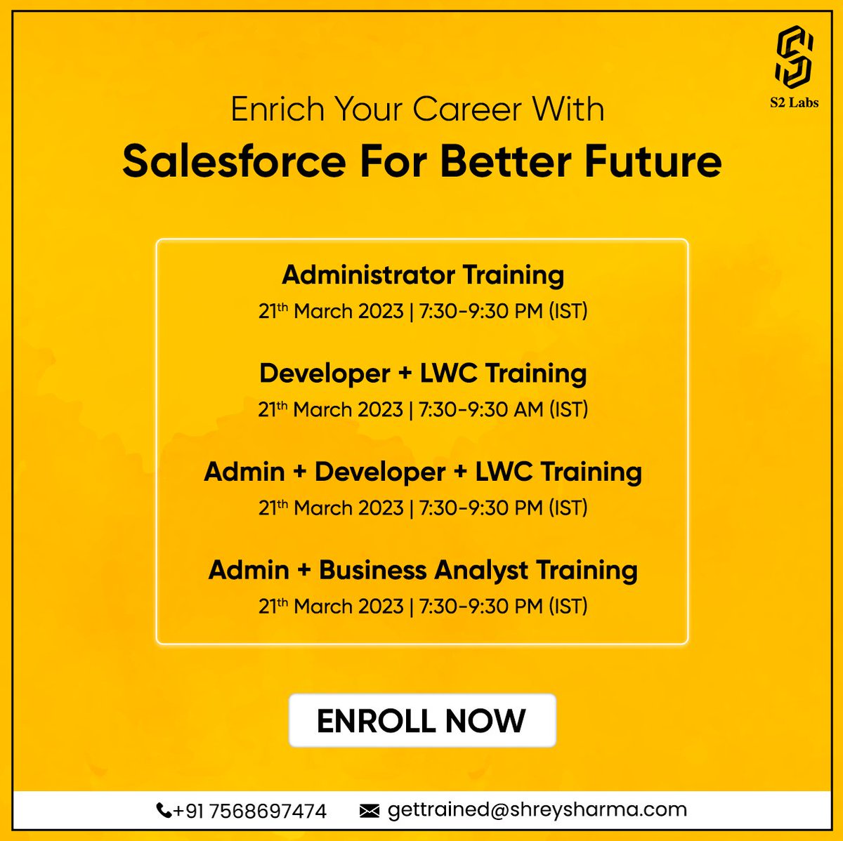 s2_labs's tweet photo. To know more contact us at +91 7568697474 or enroll yourself by visiting the link below!
https://t.co/if7fmti5Hi
#shreysharma #s2labs #salesforcehulk #salesforceLWC #lwc #lightning #lwcbootcamp #lightningbootcamp #salesforcedevelopers #daya #jethalal #tmkoc #tarakmehta #dayameme https://t.co/hPWuCUTdhd