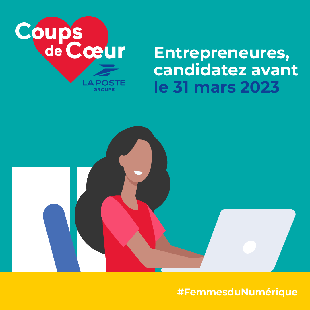 Le <a href="/Groupelaposte/">La Poste Groupe</a> bouge les lignes !
Les Coups de Cœur #FemmesduNumérique sont destinés aux femmes qui lancent, dirigent ou co-dirigent une #startup avec un projet numérique #innovant !
En savoir plus :
welcome.kisskissbankbank.com/laposte-coupsd…
Date limite de candidature : le 31 Mars !
#mixité