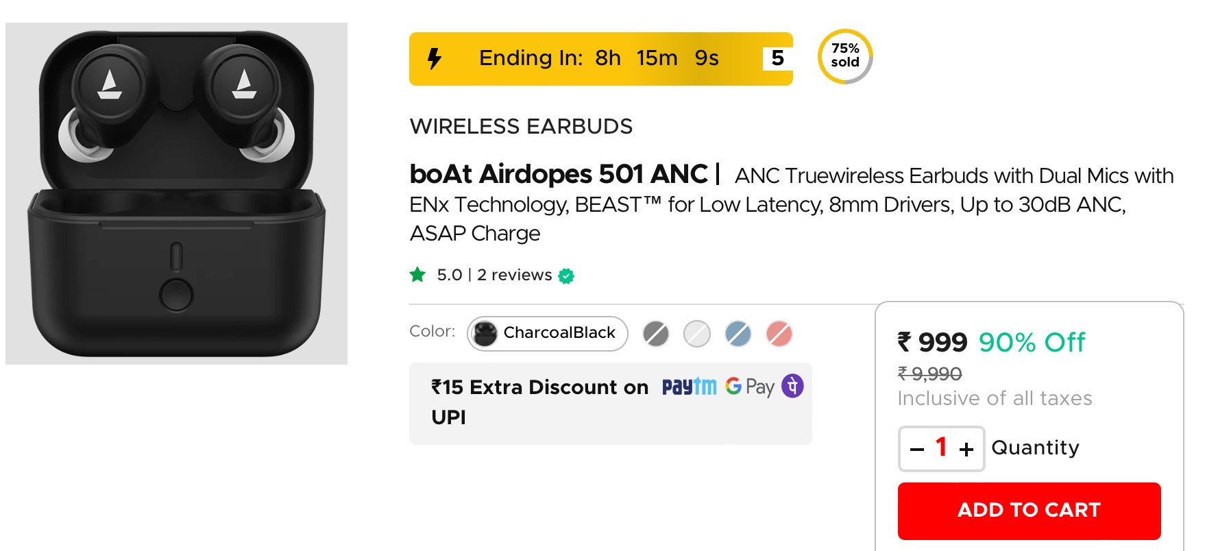 Boat earbuds 501 sale