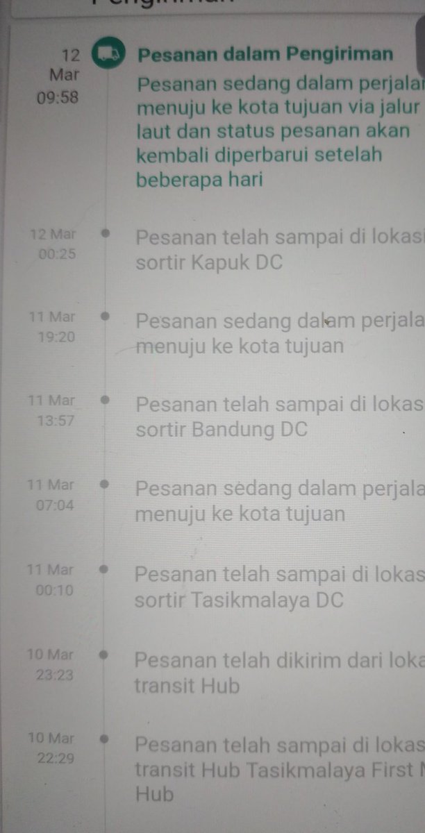 Serius nanya, <a href="/ShopeeCare/">Shopee Care</a> <a href="/ShopeeID/">Shopee Indonesia</a>  ada masalah apa?
Dari tanggal 12 dikirim via jalur laut, sampe tanggal 20 belum sampe juga. Ini kapalnya lewat terusan panama atau terusan suez?