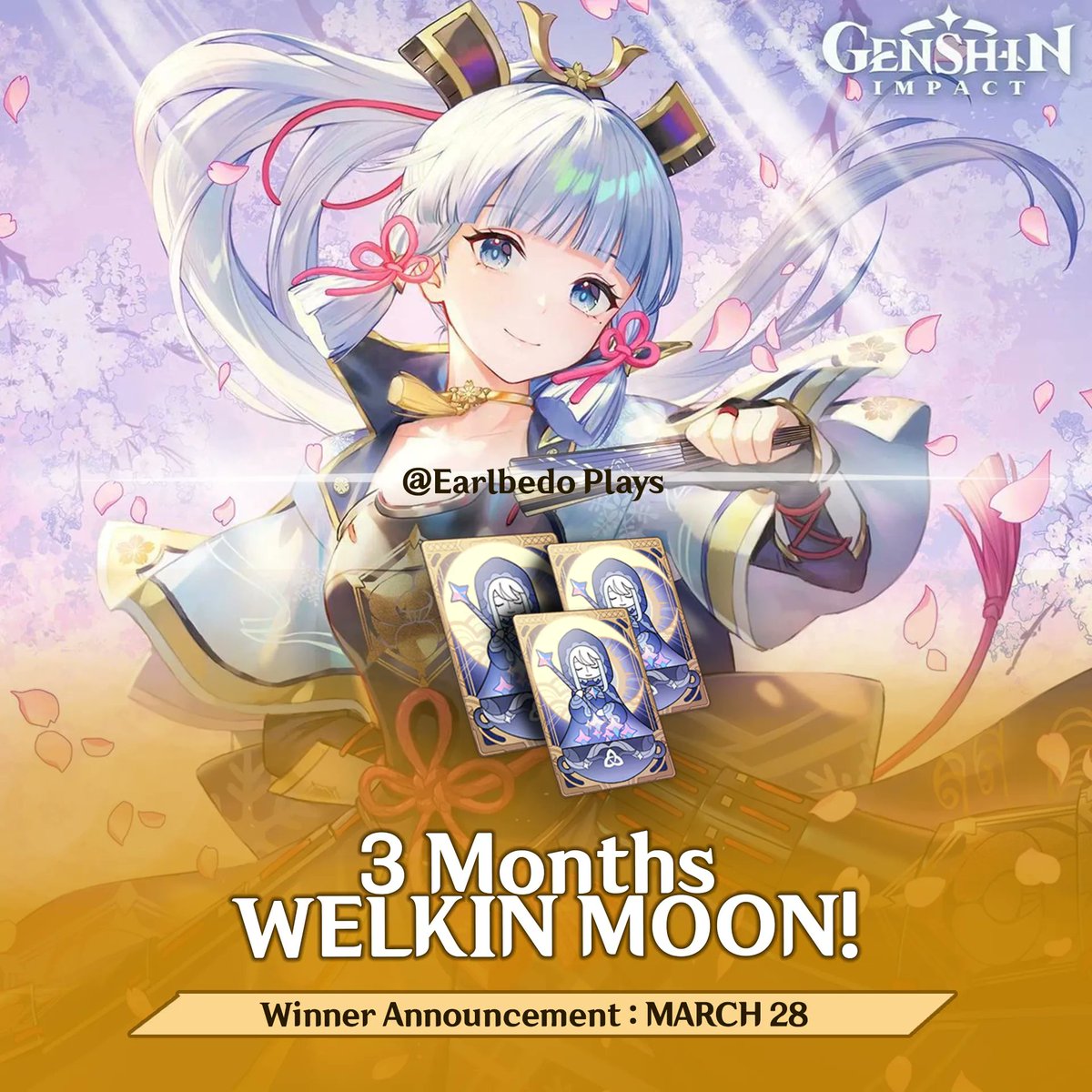 Earlbedo's tweet photo. ‼️BIG #GenshinImpact GIVEAWAY ‼️

3 months WELKIN MOON !

1. Follow + RT
2. Subscribe  &amp; watch : https://t.co/IQiTjkmjWP
comment answer to : What GI Livestream content you want to see (on YT not here)
3. Screenshot &amp; Comment when done

Draw: March 28
via CODASHOP ONLY https://t.co/Dkg6wDwQG9