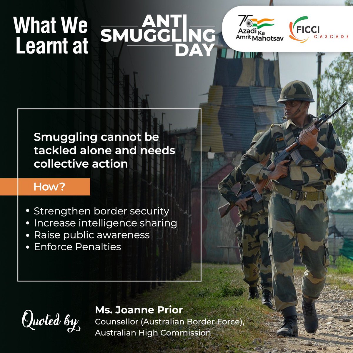 Cascadeglobal's tweet photo. Here's #WhatWeLearnt @ #AntiSmugglingDay 2023!

Achieving greater coordination and cooperation among law enforcement agencies is a vital step in the fight against Smuggling. Raising public awareness is another paramount step in the direction of winning over Smuggling. https://t.co/ooaHgziTGN