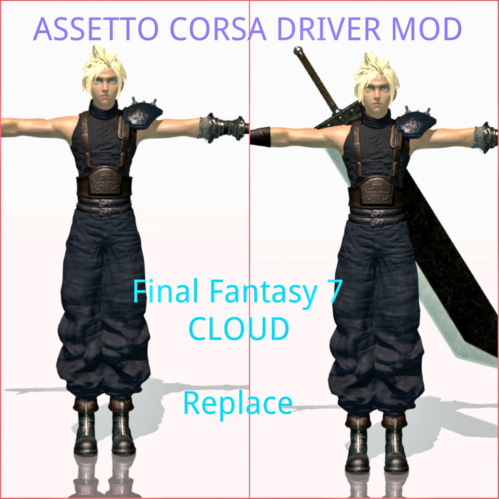 ecr332822's tweet photo. ASSETTO CORSA DRIVER MOD 

追加DRIVER
FINAL FANTASY 7
CLOUD
CLOUD SWORD 

改修というより前回のは勢いで作ったテスト版です😅
改修ポイントはコメントを😊

#AssettoCorsa 
#アセットコルサ
#MOD
#drivermod
#FinalFantasyVII 
#Cloud https://t.co/Dl34LP3JOq