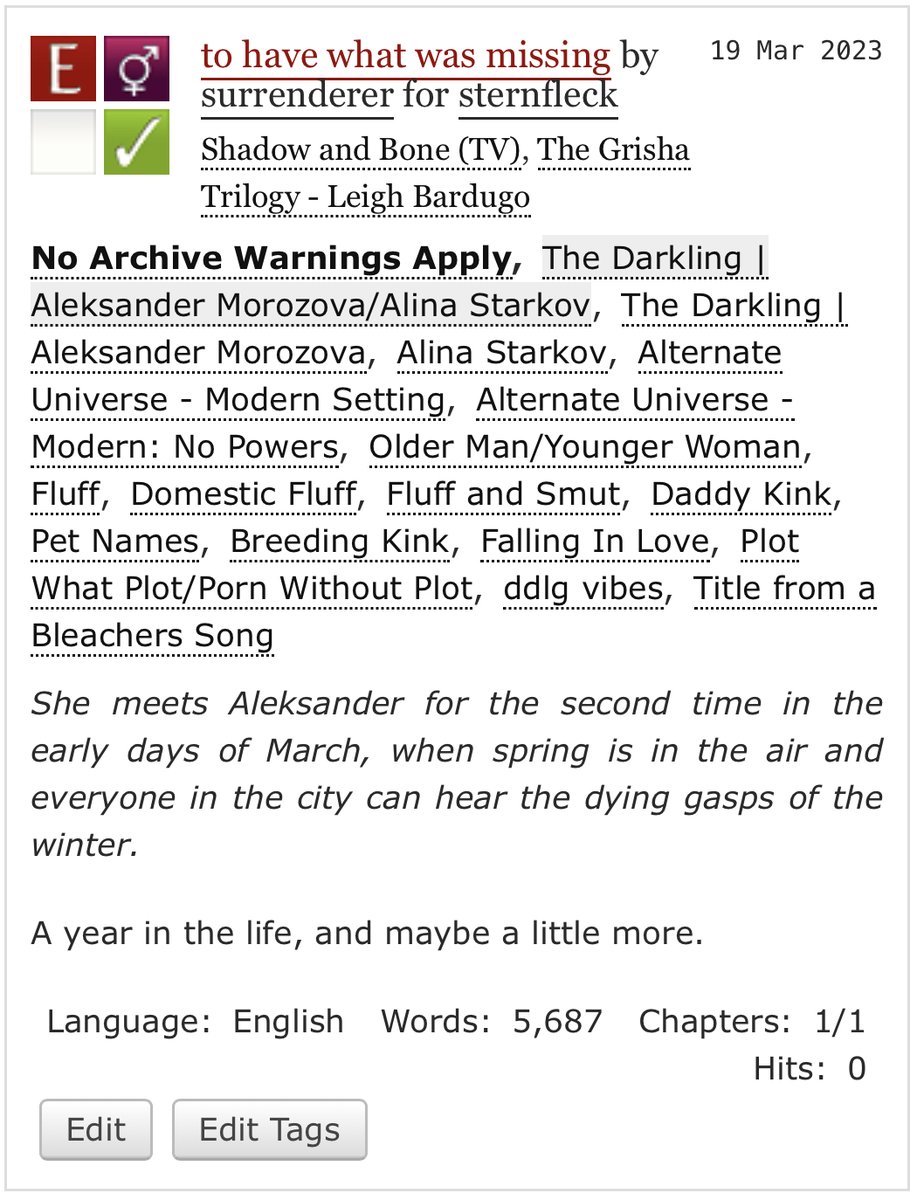 silverfires_'s tweet photo. to have what was missing
https://t.co/vHl3u4mDrC

✹☽ rated e
✹☽ 5.6k words 
✹☽ a fluffy #darklina modern au https://t.co/0iqPoBTufi