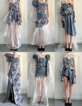 Fashion design, Bijou ready-to-wear, denim collection.