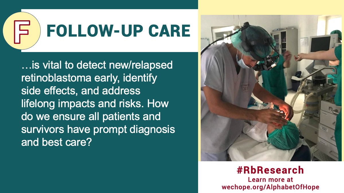 wechope's tweet photo. #RbResearch #AlphabetOfHope F: #FollowUpCare is vital to detect new/relapsed retinoblastoma early, identify side effects, and address lifelong impacts and risks. How do we ensure all patients and survivors have prompt diagnosis and best care?
https://t.co/Fc9VpzzGE2 https://t.co/4rfQCjyT58