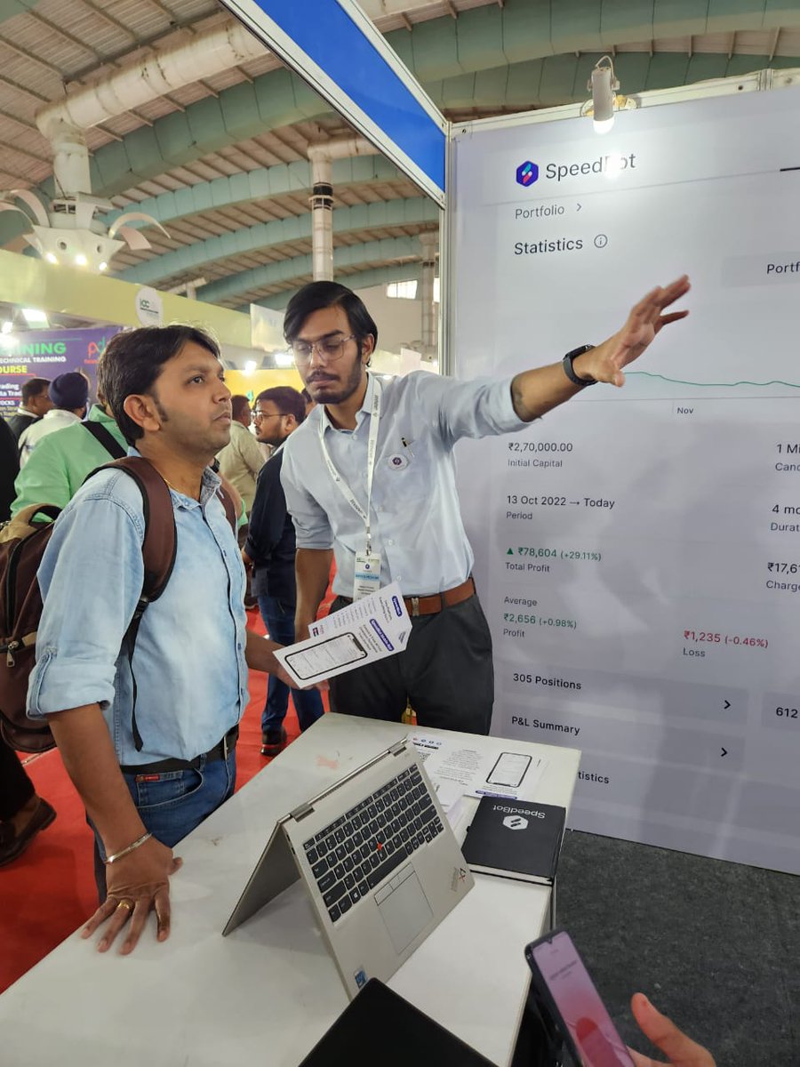SpeedbotT's tweet photo. Our team attended the Options Conclave 4.0 by @JAINAM_BROKING  in #Surat &amp; it was a great event! Big thanks to all the participants who showed interest in #SpeedBot &amp; a special shoutout to #JainamBroking. Can't wait for future events like this! #OptionsConclave  #optionsfuturehai https://t.co/pRTDt5mgas