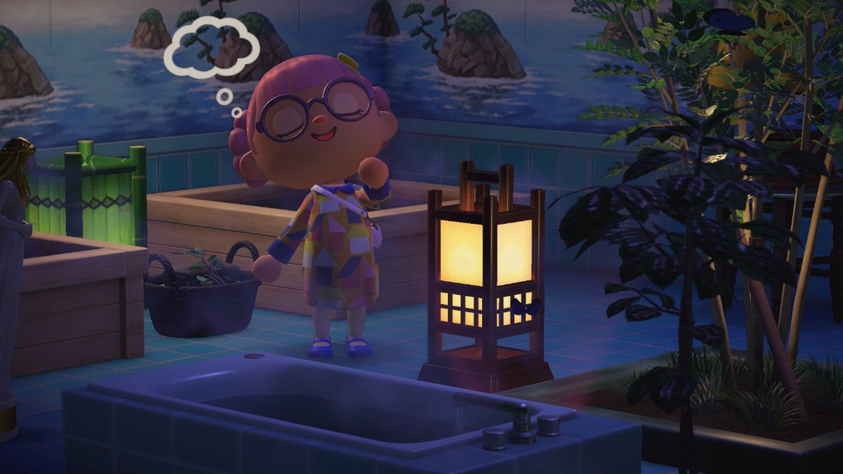 greenthumbcos's tweet photo. New bath house &amp; spring garden restaurant at my house! #froggychair #AnimalCrossing #ACNH #NintendoSwitch https://t.co/noPrkzMMMu