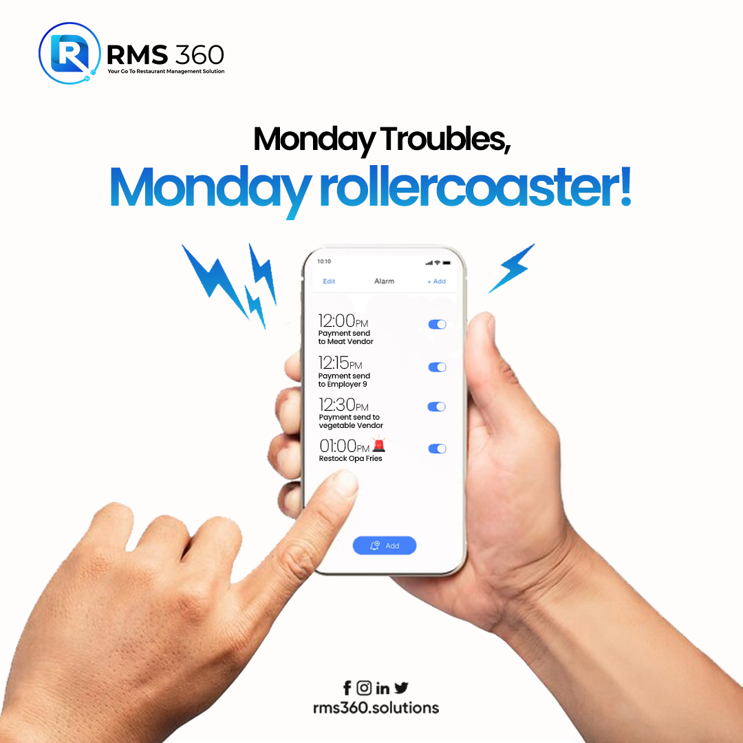 Your morning is a critical part of your day, because how you spend it will often determine the rest of your day. No worries about the Monday Trouble Restaurant Owners - RMS 360 is here to help you 🙌 

Book a free demo: calendly.com/rms360-solutio…