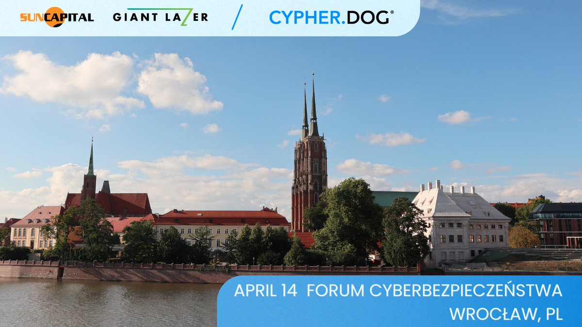 Cypherdog_Inc's tweet photo. On April 14, we will participate in the Forum Cyberbezpieczeństwa 🇵🇱 event, during which our General Manager will be one of the speakers. More information about the event: https://t.co/2OBeDYGmJK
#suncapital #giantlazer #cypherdog https://t.co/cjvsPBbdjl