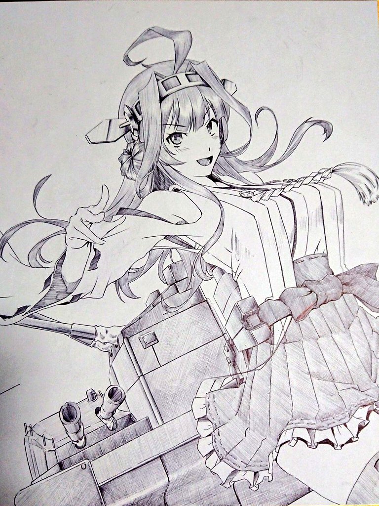 過去に描かせていただいた色紙の金剛型改二 #既掲でもいいのでとにかく金剛型を貼ろう 