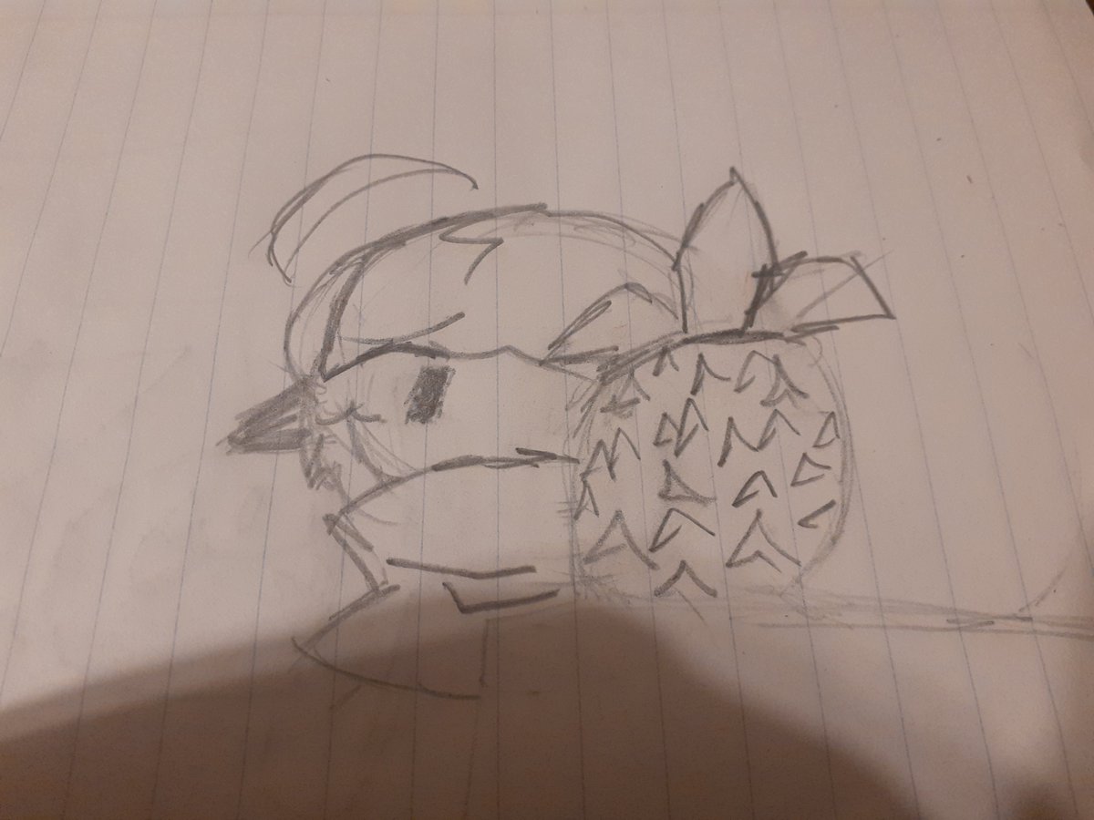 CraySprayIRL's tweet photo. Wooloo, the sheep is deeply afraid of pineapples!! 

#ocdoodle #OC #smalldoodle https://t.co/CQ17ZkebCl