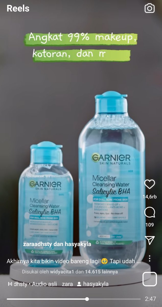 sasyakhumaira89's tweet photo. Udah rasain sendiri manfaatnya jadi Si Paling Micellar, Kulit muka bersih &amp; tanpa jerawat memang terbaik Garnier Micellar Salicylic BHA https://t.co/dcrRFE1zu7