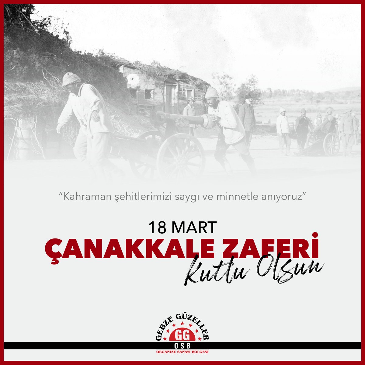 OsbGebze's tweet photo. Çanakkale Zaferimizin 108’inci yıldönümünde Vatan ve Bayrak uğruna canlarını feda eden aziz şehitlerimizi rahmet ve minnetle anıyoruz. https://t.co/jztWOGyW7T