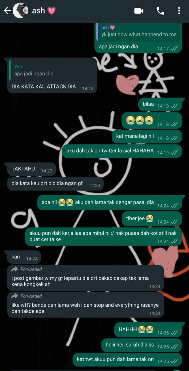 farkagee's tweet photo. @/mirul pls don't do this to me :) akuu dah lama tak on twitter, dah nak puasa kot apa nii. kau ada gf pun aku tak tau 😭😭 pulak nak attack kau :/ legit thought we were okay anjir astaga https://t.co/Pk8w9Wueqn