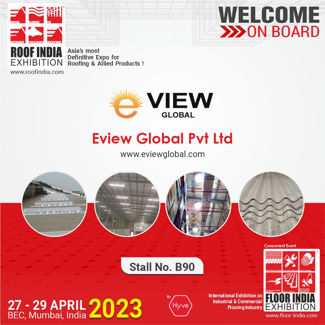 Eview Global is proud to participate at Roof India Exhibition - 2023, Mumbai

Join with us at Asia's Largest Roofing Conclave 
27-29 April, 2023

Venue: BEC, Mumbai, India

#roofindia #exhibition #BEC #roofing #Expo #mumbaiexpo