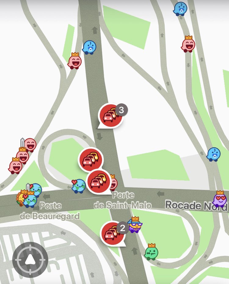 #rennes bouchons sur tous les axes principaux #waze affiche des 😂, des 🤬 et des 🤢… #blocage #villemorte