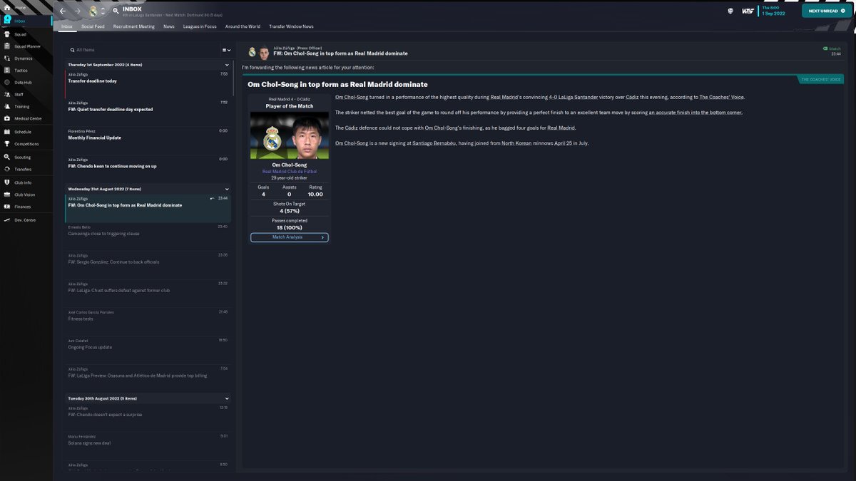 luuk_de_jong99's tweet photo. This North Korean striker is ON FIRE for Real Madrid!!!!
#FM23 https://t.co/AldtUrItM4