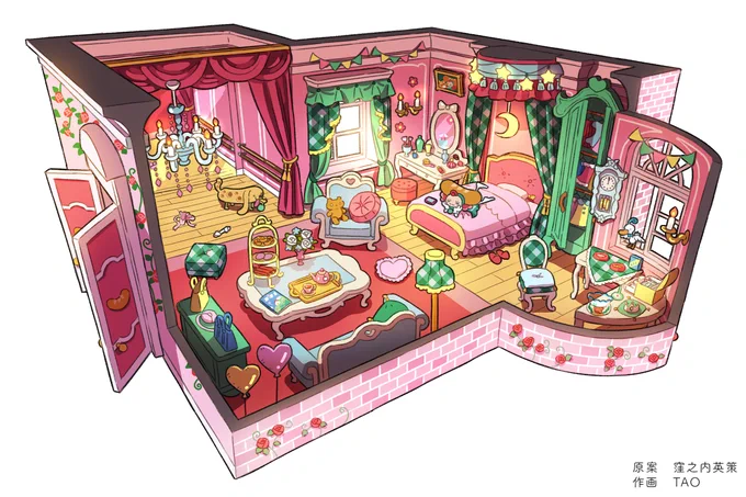 食品メーカーのフードリエさん()のキャラクター、プリンセス・パリットちゃんのお部屋のデザイン・イラストを担当いたしました!キャラクターデザイン:窪之内英策さん() 