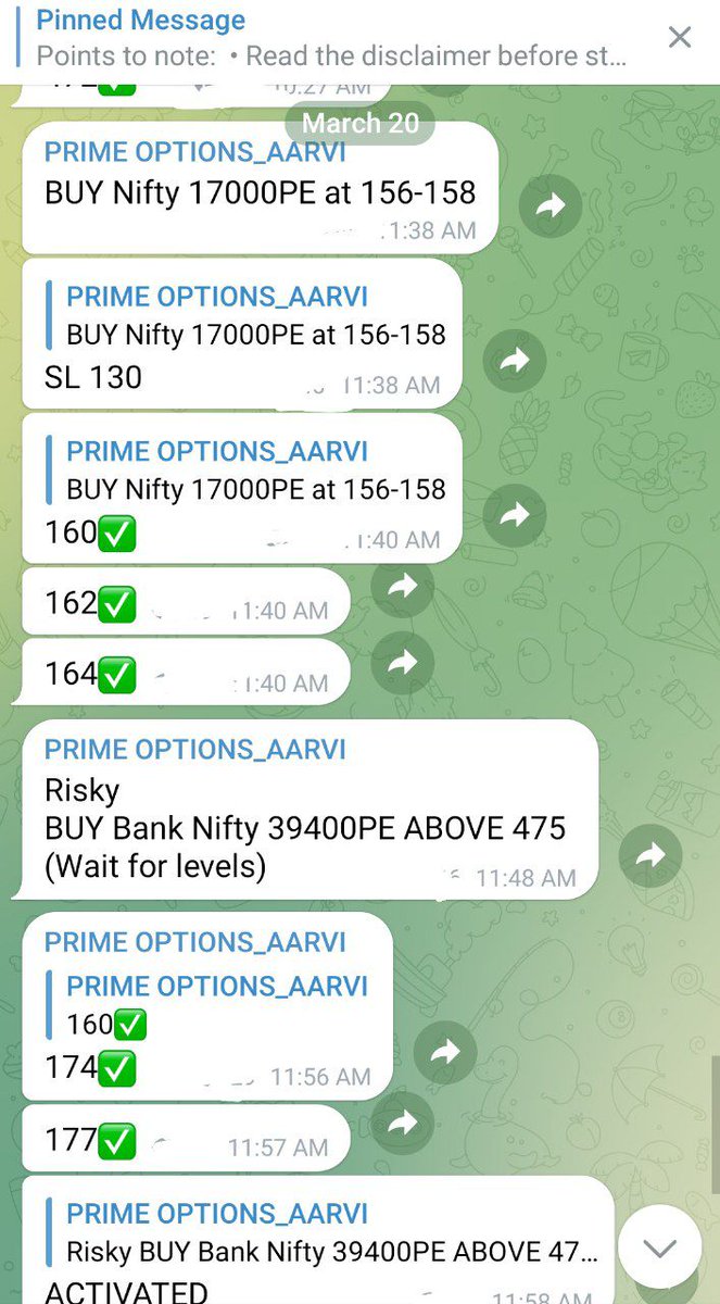 Two more trades Done in prime ✅✅

Nifty 17000 PE 156 to 190 ✅
Banknifty 39400 PE 475 to 500✅✅

In such market, impossible to earn without high quality levels 😍😍