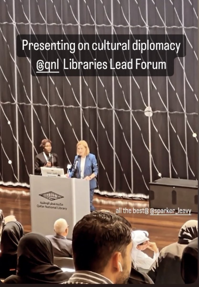 LettheWorldread's tweet photo. @Madeinsw2 presenting at the Libraries Lead forum 2023 on Cultural Diplomacy and Guinness World Record #librarian #guinnessworldrecord #qnl #mia #qma #qatar https://t.co/I3MkjroHiA