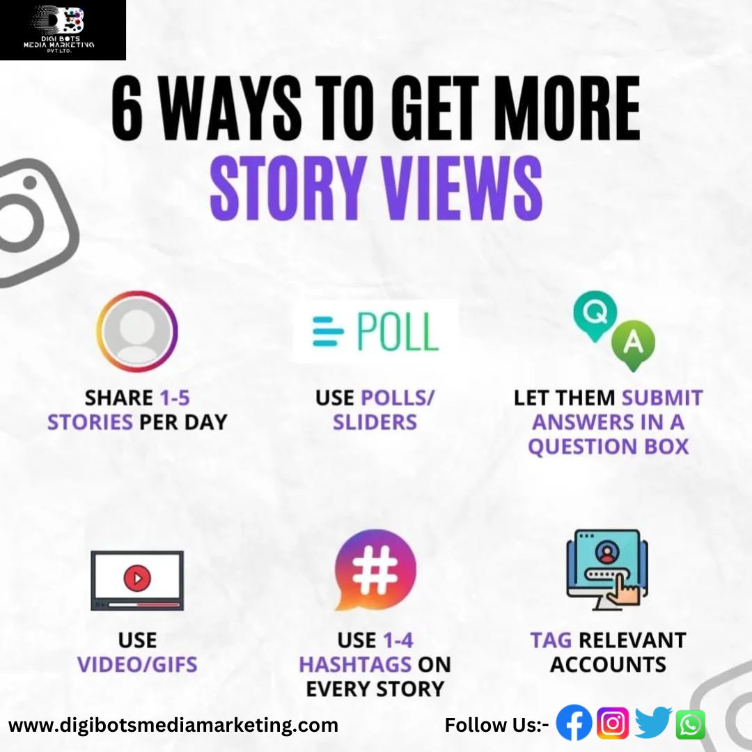 digibotsmedia's tweet photo. 6 Ways To Get More Story Views 💟

@digibotsmedia 
https://t.co/DGKHFyJvUb

 #digibots #digibotsmedia #digibotsmediamarketing #hashtag #sharestories #instagrammarketing #instagramseo #facebookmarketing #instagramadvertising https://t.co/tTxG6FouiT