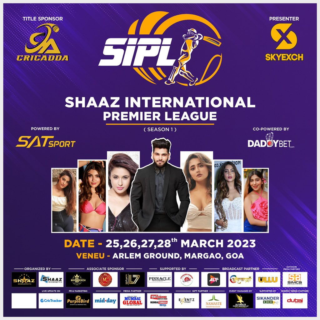 Naghma79's tweet photo. Grand Launch of Shaaz International Premier League - season 1 in the presence of all famous celebrities and bigboss star Shiv Thakare Rashmi Desai, Yuvika Chaudhary and many more 
Come and Watch SIPL live in Goa at Arlem Ground Madgaon from 25th to 28th March 2023 - Free Entry . https://t.co/KOPcH1AxKB